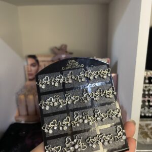 Aros corazón plateados